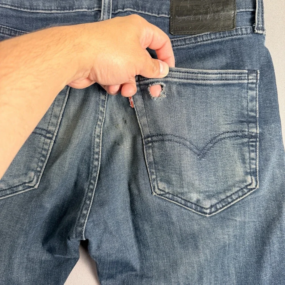 Levi's 512 Slim Taper Denim Jeans Men's Tag Sz 31-32 Dark Wash